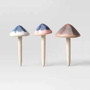 Traditional 3pk Ceramic Mushroom Pot Stake - Threshold, Target